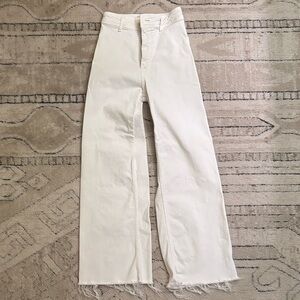 Zara Cream Flare Wide Leg Jeans Size 2